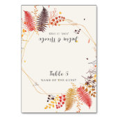 Wild Forest Flowers Mushrooms Wedding Place Card テーブルナンバー (正面)