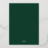 Wild Forest Green Botanical Arch ウェディング 箔招待状 (裏面)