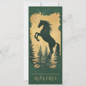 Wild Forest Horse Card — Run Free 招待状 (正面)