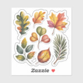 Wild Forest Leaves Custom-Cut Vinyl Sticker シール (シート)