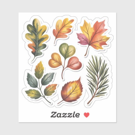 Wild Forest Leaves Custom-Cut Vinyl Sticker シール (シート)