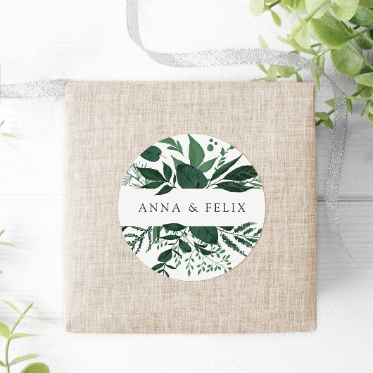 Wild Forest | Personalized Botanical Wedding ラウンドシール