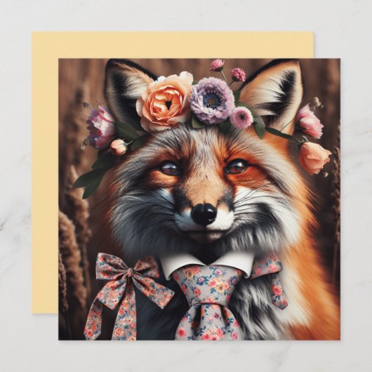 Wild fox wearing a tie cute  (正面/裏面)