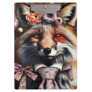 Wild fox wearing a tie cute  クリップボード