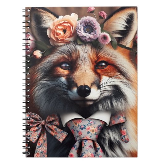 Wild fox wearing a tie cute  ノートブック (正面)