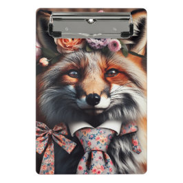 Wild fox wearing a tie cute  ミニクリップボード