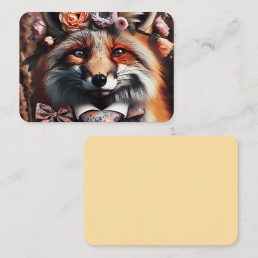 Wild fox wearing a tie cute  名刺 (正面/裏面)