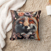 Wild fox wearing a tie cute pillow クッション (ブランケット)