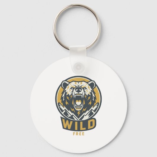 WILD & FREE ベアエンブレム キーチェーン (正面)
