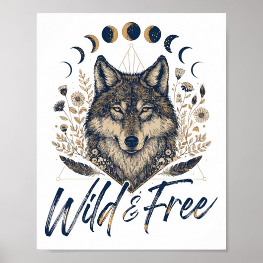 Wild & Free" ボヘミアンワルフ ポスター (正面)