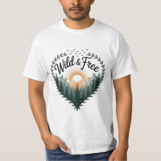 ☀️ Wild & Free – 森林の日の出 Tシャツ