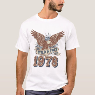 Wild & Free 1978 ビンテージイーグルTシャツ | レトロなデザイン Tシャツ