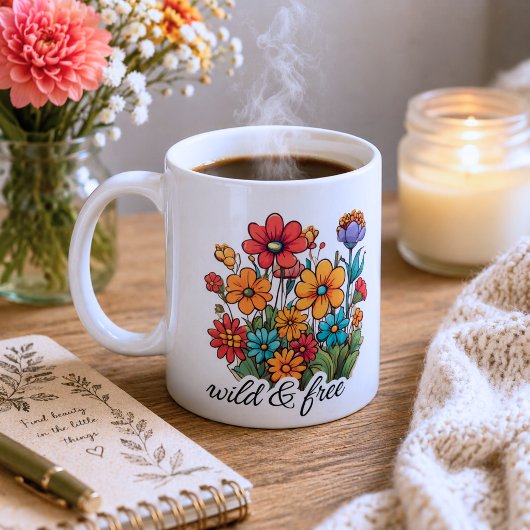 Wild & Free Boho ワイルドフラワー コーヒーマグカップ