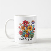 Wild & Free Boho ワイルドフラワー コーヒーマグカップ (左)