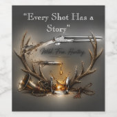 Wild ,Free Hunting Shotgun & Bullet to Bourbon Art ワインラベル (シングルラベル)