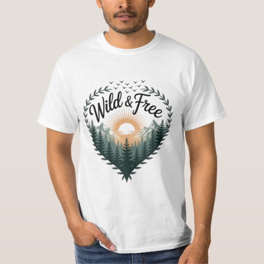 ☀️ Wild & Free – Sunrise Over Forest Tシャツ (正面)