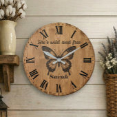 Wild & Free Wall Clock | Custom Name Gift ラージ壁時計