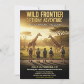 Wild Frontier Zoo Birthday Party 招待状 (正面)