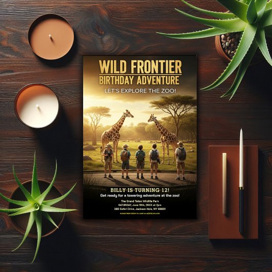 Wild Frontier Zoo Birthday Party 招待状