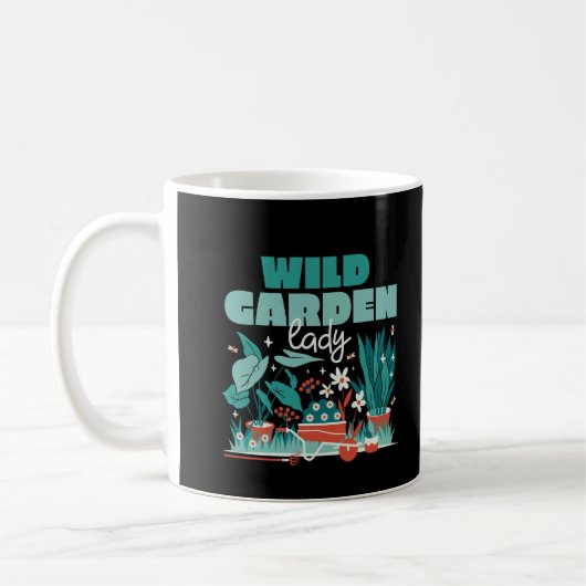 WILD GARDEN LADY 植物の可愛い庭 コーヒーマグカップ (左)
