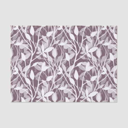 Wild Garden Mist Modern Botanical Foliage plum 薄葉紙 (正面)