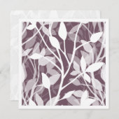 Wild Garden Mist white botanical foliage plum ノートカード (正面/裏面)