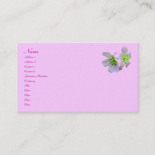 Wild Geranium Series Matching Items名刺 名刺 (正面)