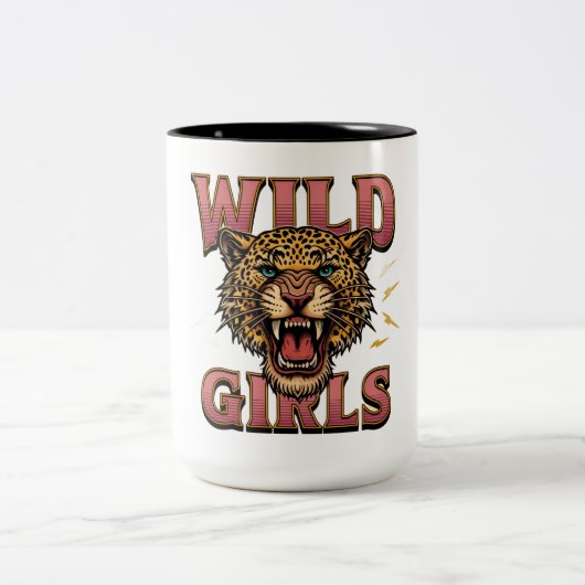 Wild Girls Leopard Graphic Mug ツートーンマグカップ (中央)