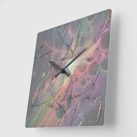 Wild Glass leaves スクエア壁時計 (傾斜)