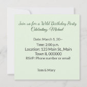 Wild Gorilla Birthday Jungle Theme 招待状 (裏面)