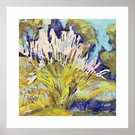 Wild Grass Plumes Painting / Artist Larry Lerew ポスター (正面)