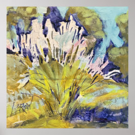 Wild Grass Plumes Painting / Artist Larry Lerew ポスター