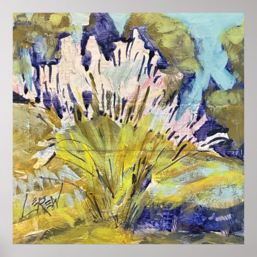 Wild Grass Plumes Painting / Artist Larry Lerew ポスター (正面)