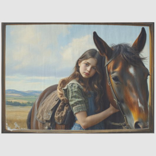Wild Gypsy girl with her horse 薄葉紙 (正面)