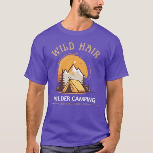 Wild hair wilder Camping camping women family Tシャツ (正面)