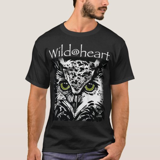 Wild@heartフクロウ動物 Tシャツ (正面)