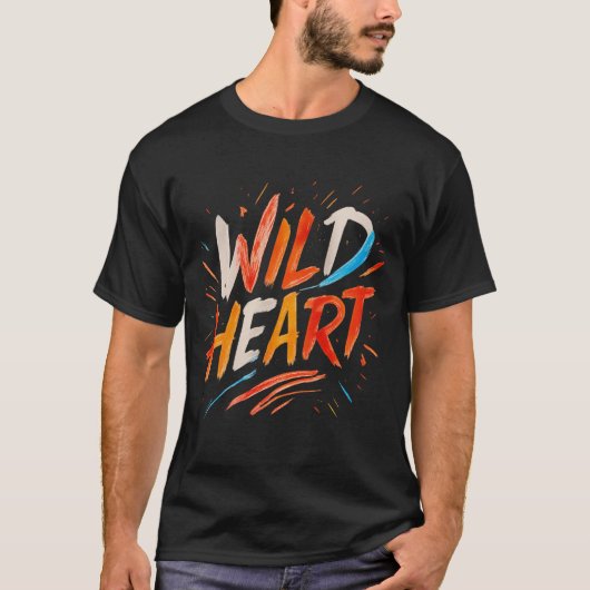 Wild Heart Brushstroke Retro Tee Tシャツ (正面)