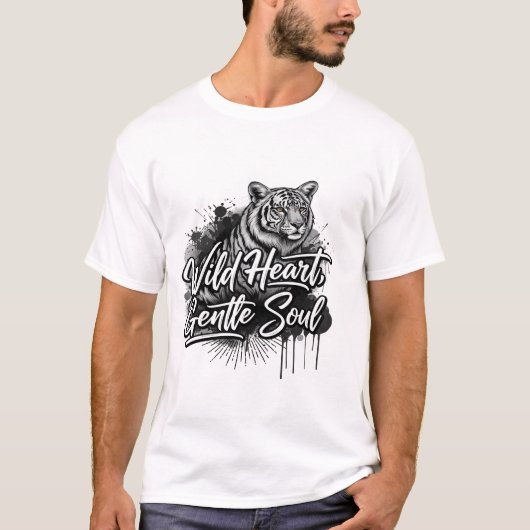 Wild Heart Gentle Soul Tiger Tシャツ (正面)
