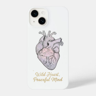 Wild Heart Peaceful Mind - Anatomical Watercolor iPhone 14ケース