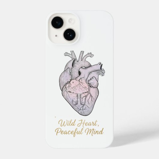 Wild Heart Peaceful Mind - Anatomical Watercolor iPhoneケース (裏面)