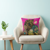 Wild Hearted Tiger Floral Throw Pillow クッション (椅子)