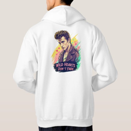 Wild Hearts Don’t Fade – Retro Graffiti Pop Art  パーカ (裏面)