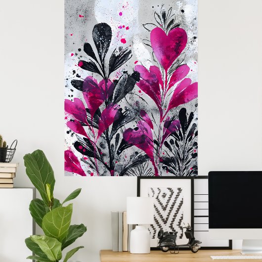 Wild Hearts in Bloom  ポスター (ホームオフィス)