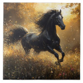 Wild Horse Black Stallion Mustang タイル (正面)