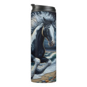 Wild Horse Galloping Stormy Beach タンブラー (回転右)