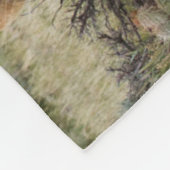 Wild Horse Roaming on the Priaire of Cody フリースブランケット (角)