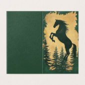 Wild Horse Silhouette Green and Gold Horse Card (外部フラット)