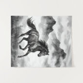 Wild Horse Tapestry | Mountain Ink Art タペストリー (正面(横))