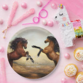 WILD HORSESパーティー供給Equestrian - ADD PHOTO ペーパープレート (パーティー)