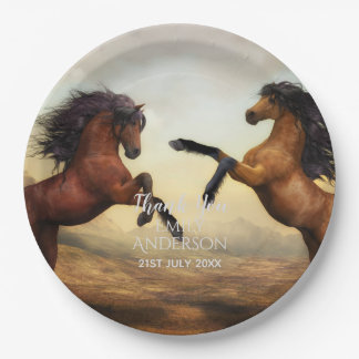 WILD HORSESパーティー供給Equestrian - ADD PHOTO ペーパープレート